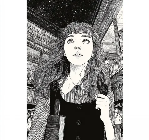 恋爱题材漫画画面：樱花下的相遇